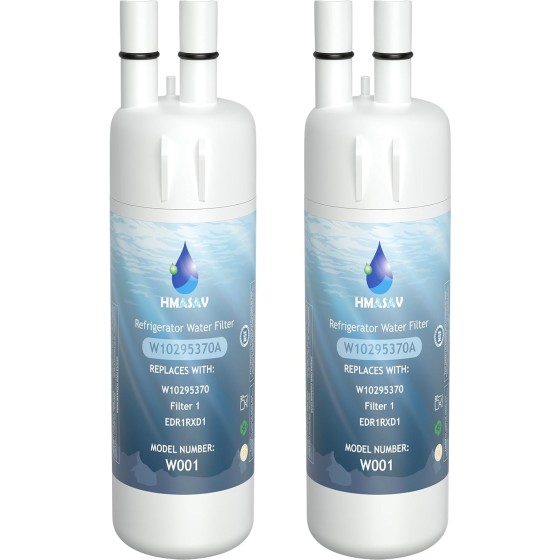 EDR1RXD1 Water Filter Replacement Whirlpool, Compatible with Everydrop Filter 1, W10295370A, EDR1RXD1B, W10295370, WHR1RXD1, KAD1RXD1, P4RFKB2, P8RFWB2L, 46-9930, 46-9081, 2PACK