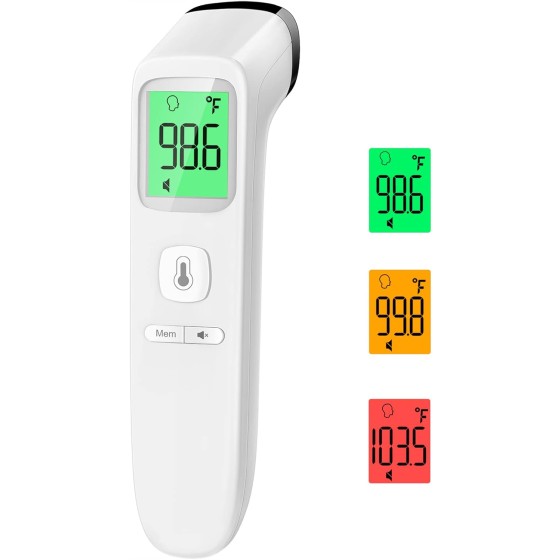 lqqtsg No-Touch Thermometer for Adults and Kids, Accurate Digital Baby Thermometer, Fever Alarm & Silent Mode, 2 in 1 Forehead & Object Mode